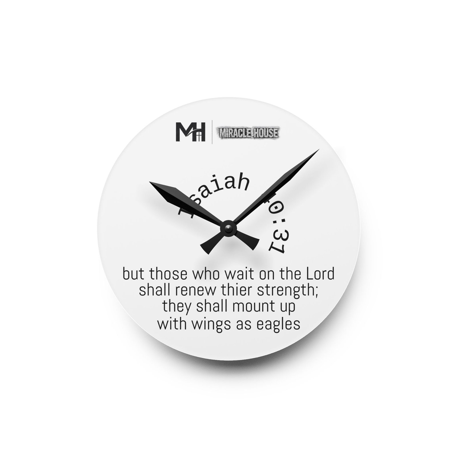 Miracle House Wall Clock – Scripture (Is 40:31)