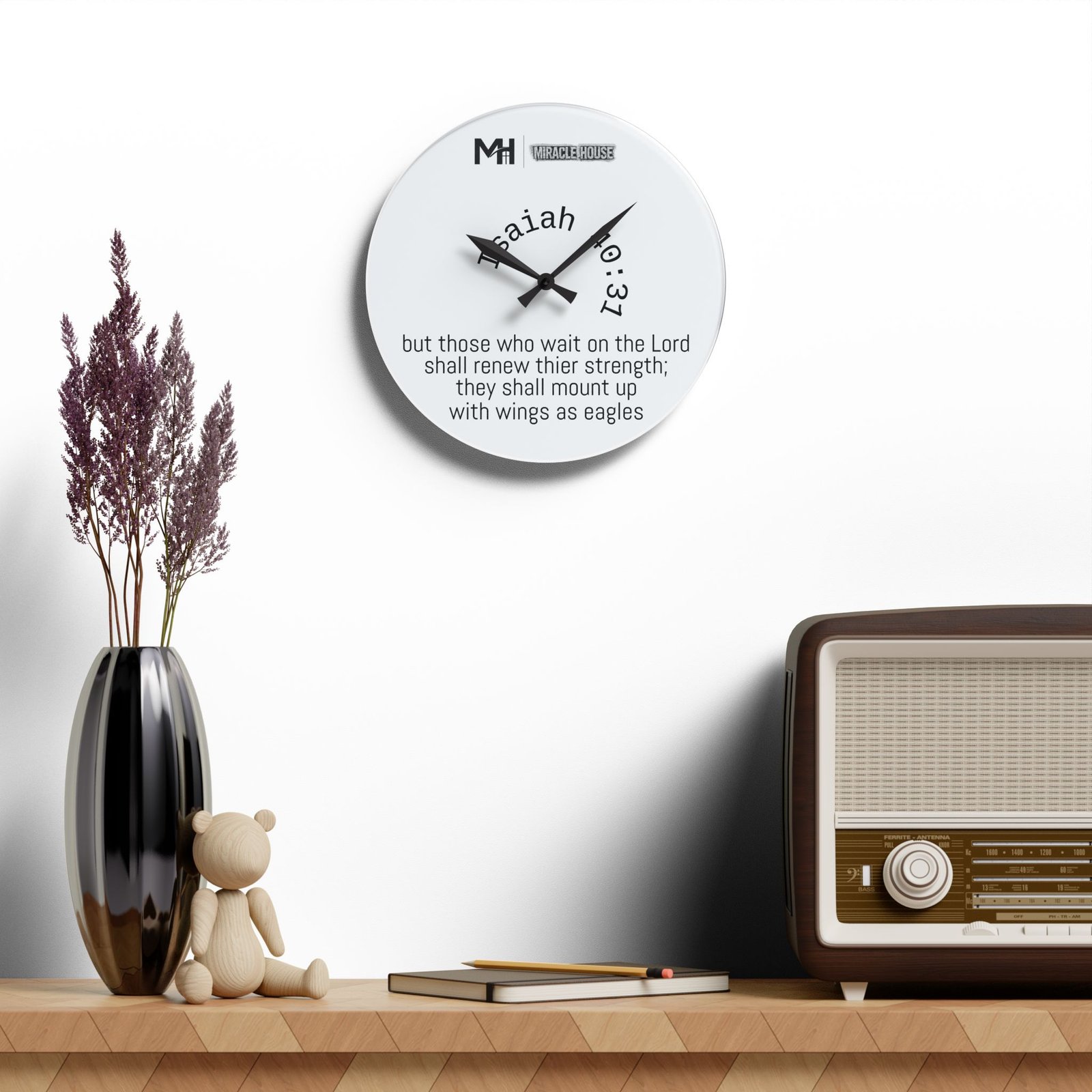 Miracle House Wall Clock – Scripture (Is 40:31) - Image 12