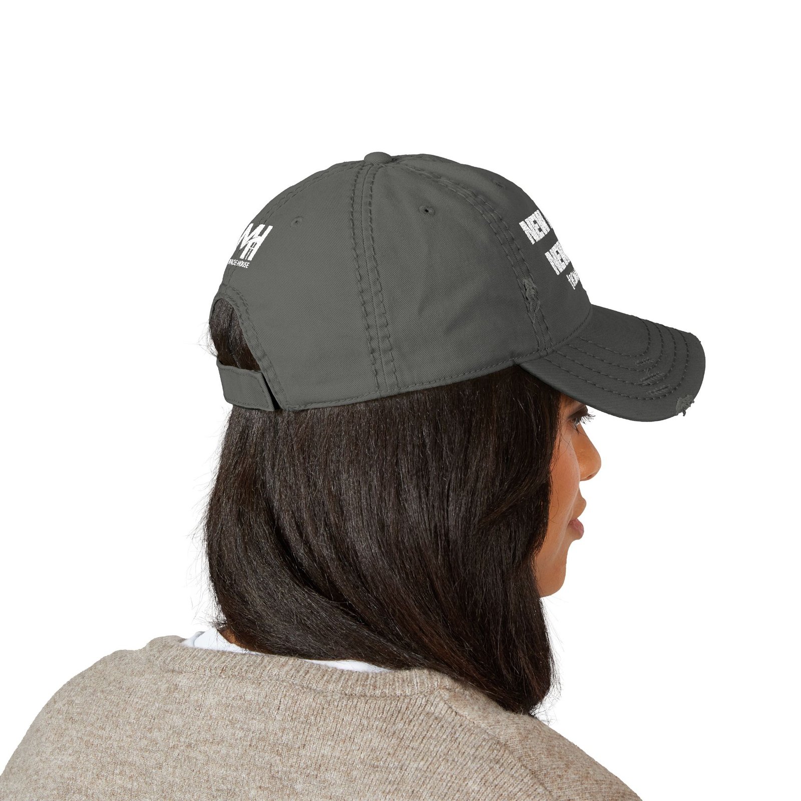 Distressed Embroidered Hat – “New Mind. New Life. Romans 12:2” Christian Cap - Image 4