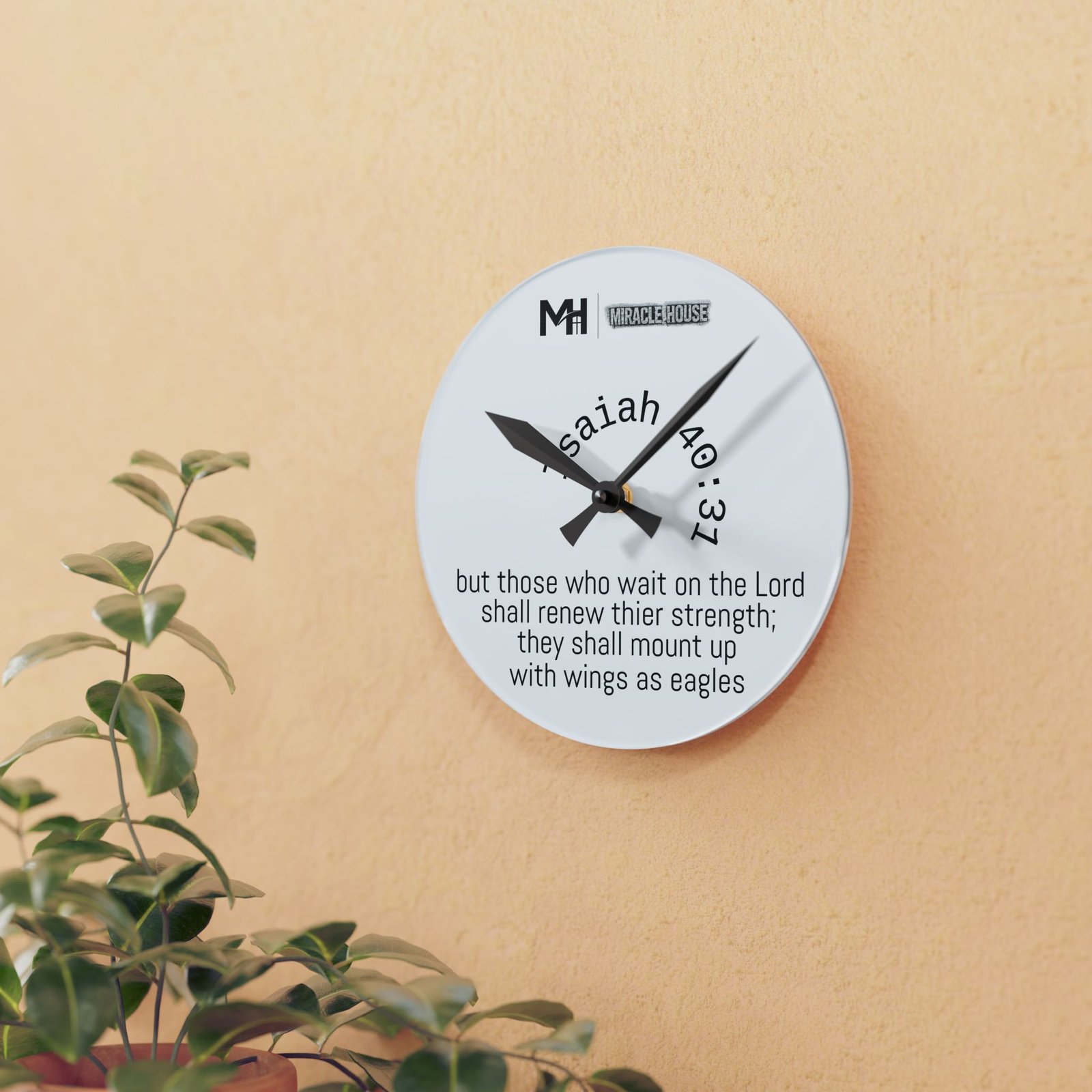 Miracle House Wall Clock – Scripture (Is 40:31) - Image 3