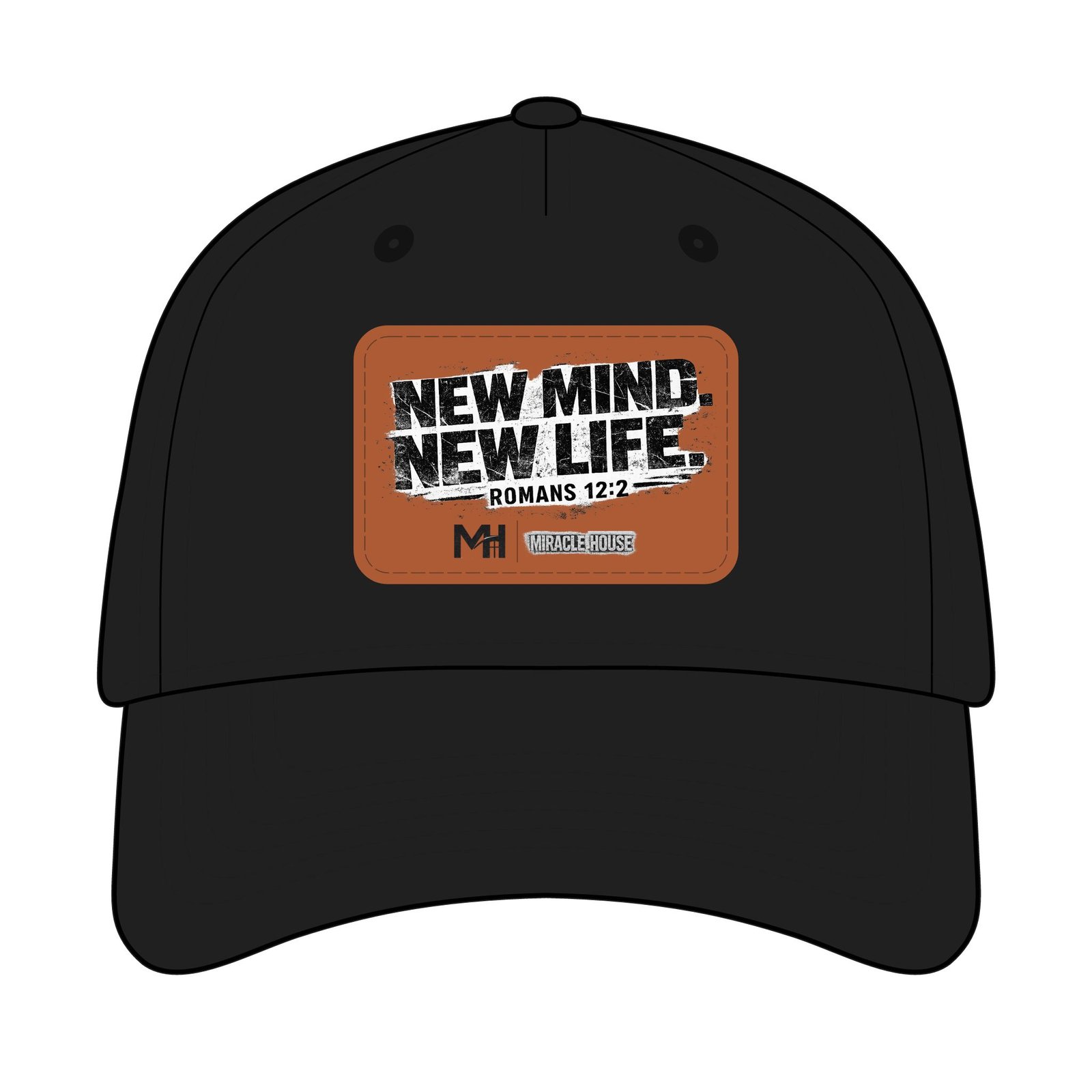 New Mind New Life Leather Patch Baseball Cap — Romans 12:2 Inspirational Hat - Image 9