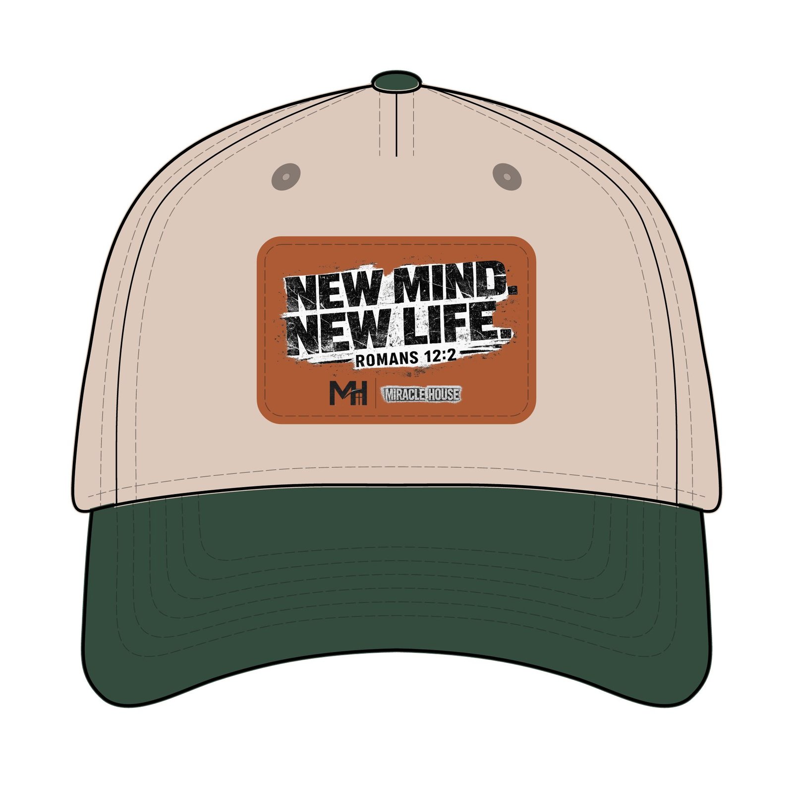 New Mind New Life Leather Patch Baseball Cap — Romans 12:2 Inspirational Hat - Image 12