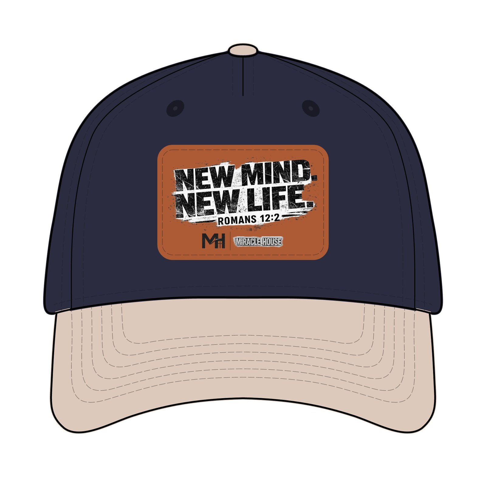 New Mind New Life Leather Patch Baseball Cap — Romans 12:2 Inspirational Hat - Image 14