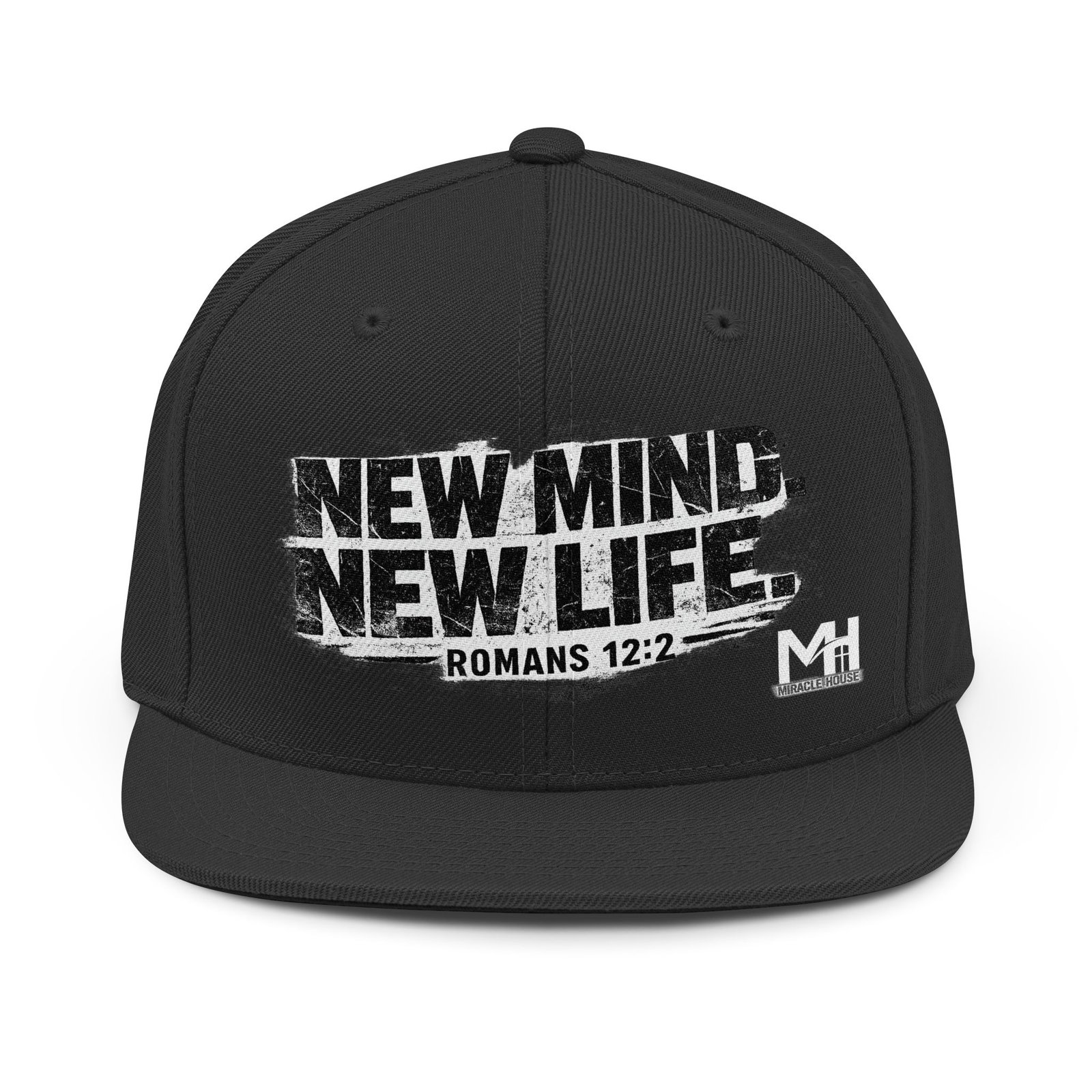 New Mind New Life Snapback Hat — Romans 12:2 Inspirational Cap - Image 2